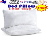 2xStandard Quality Pillows Cotton Hotel Adjustable Home Pillows Down Alternative Pillows V201-W13149556