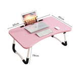 SOGA 2X Pink Portable Bed Table Adjustable Foldable Bed Sofa Study Table Laptop Mini Desk with BEDTABLEG44X2