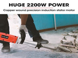 Baumr-AG 2200W Pro-Grade Electric Demolition Jackhammer, with 3 Bonus Chisels, Steel Carry Case V219-BAJHTL03A