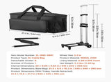 Rolling DJ Cable Bag, 1680D, Padded File Gig Bag with Wheels, 6 Detachable Divider, Travel Storage V952-DJSNB1680DZH0XLYB001V0