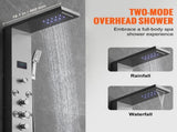 Shower Panel System, 6 Shower Modes, LED & Screen Hydroelectricity Shower Panel Tower, Rainfall, V952-FTYS6CS2MSDPKUG3WV9