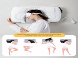 Adjustable Height Air Chamber Pillow - 48 x 74 cm Polyester Fibre Neck Support Pillow with V888-ELOSUNG47406