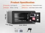 Safe, 0.5 Cubic Feet Home Safe, Steel Security Safe with Digital Keypad and 2 Keys, Wall-Mounted V952-WSBXJHSWSLF05IINNV0