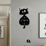Black Gray Cat Wall Clock Unique Home Decor Silent Wall Clock Cat Decor Australia Modern V1347-115-GRA-17543