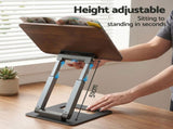 Artiss Book Stand Telescopic Book Holder with Page Clip Ergonomic Desktop Stands OAK BK-ST-RISE-WD