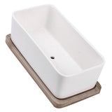 SWETRACE Ceramic Oblong Flower Pot White 1 Set 6.7X3.3In V1189-LWWAL-20260327-03580