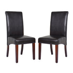 2x Wooden Frame Brown Leatherette Dining Chairs with Solid Pine Legs V43-DC-SWI-BRN