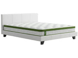 Artiss Double Bed Frame Platform White PVC Leather Hybrid Mattress Modern BFRAME-SET-NEO-XFMA-D