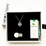 Gift Box - Heart Lock White Gold Aroma Necklace Purify Oil Blend V760-GBAJ - 36