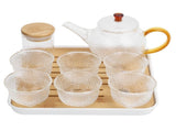 Glass Teapot Set HeatResistant Small Water Cup with Handle for Travel Home Office Bar V1294-YM0901-3118210051911