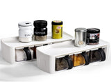 2 Pack 3 Grids Seasoning Box with Handle and Spoon, Clear Kitchen Salt Pepper Sugar Storage V1192-AZ-W-17146