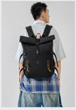 Nylon Waterproof Roll-Top Backpack, 22L-28L Expandable, Air-Cushion Strap System, Polyester Lining V1232-XXDS-SJB-002