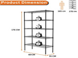 CARLA HOME 5-Tier Adjustable Metal Storage Shelves Wire Rack Organizer for Kitchen, Pantry, Bathroom V178-36204