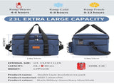 Navy Blue 23L Extra Large Insulated Cooler Bag with Double Layers - Perfect for Camping, Picnics, V888-ELOSUNG21915