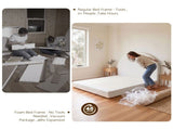 Artiss Double Bed Frame Boucle Fabric Vacuum Compressed Beds Removable Washable Cover No-Assembly BFRAME-FOAM-NOVA-D-WH