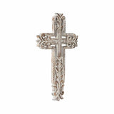 Hand-Carved Cross W Fleur-De-Lis Wall Art 25x40cm V637-33737CRS