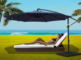 Instahut Outdoor Umbrella 3M Cantilever Beach LED w/Base Garden Shade Patio Navy UMB-BAN-LED-50N-NA