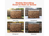 Firewood Rack with Sloped Roof, 143cm Outdoor Firewood Holder, 1/4 Cord Log Storage Shed, 299kg Max V952-HWDCJ4FT20MMZB5Q6001V0