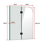 1200 x 1450mm Frameless Bath Panel 10mm Glass Shower Screen By Della Francesca V63-822341