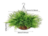 Artificial Hanging Boston Fern With Basket, UV Resistant Greenery, Lifelike Hanging Planter For V1369-AZ3-W-15165