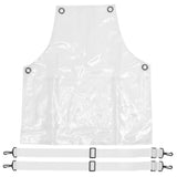 White Salon Hair Stylist Apron with Adjustable Plastic Strap, Unisex Protective Hairdressing Apron V1366-AZ2-W-25409