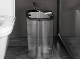 Chmadoxn Transparent Trash Can, Bathroom Trash Cans with Lids, Plastic Slim Waste Basket with Press V1189-WXFWAL-20260326-02783