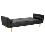 Sarantino 3 Seater Faux Leather Sofa Bed Couch with Pillows - Black SOFA-6101-PU-BLK