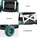 Gardeon Garden Cart Rolling Stool with Wheels Gardening Helper Seat Farm Yard GCT-SEAT-200KG-BK