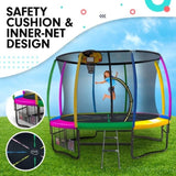 Kahuna Trampoline 10 ft with Basketball Set - Rainbow TRA-KAH-10-RB-BB