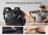 Tool Backpack, 65 Pockets, Heavy-duty Tools Storage Organizer Work Bags with Laptop Compartment & V952-GJBB1416INCH5R4Z0001V0