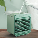 Portable Air Conditioner Fan 3 Speeds Cooling Humidifier Fan for Room Desk Bedroom Office Green V1263-JX-7214-1
