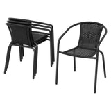 Gardeon Outdoor Dining Set 5 Piece Steel Stackable Chairs Table Patio Furniture FF-DINING-5CLS-SQUARE-AB