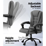 Artiss 2 Point Massage Office Chair Fabric Black MOC-C-FZ23-2P-GR