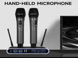 Hridz Wireless UHF Microphone Kit Dual Handheld Mics with 100m Range Receiver for Karaoke Meetings V571-HZ2UHFM100MRSET