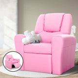 Keezi Kids Recliner Chair PU Leather Sofa Lounge Couch Children Armchair Pink KID-RECLINER-PK