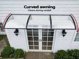 Instahut Window Door Awning 0.8mx3m Transparent AWN-08X3-CLR