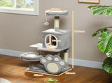 CARLA HOME Large Cat Tree Tower for Indoor Cats with Plush Perch, Cat Condo, Natural Sisal LSB-36394