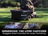 BAUMR-AG 24" Ride On Lawn Mower, Lithium Electric Start System, 6HP 224cc, 5 Cut Heights, Catcher V219-MOWRIDBMP24A