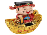 12 Inch Solar Powered Statue God of Wealth Nodding Ornament Prosperity and Fortune Meaning Car V1294-YM0901-3115230138511