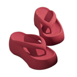 Sandals, 7CM Thick Sole Height-Increasing Flip Flops for Women, Summer Comfort Sandals for Beach & V1107-957-31224-BRN1