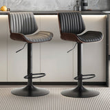 SERENIT European Wooden Modern Bar Stools Bistro Stool with Rotating and Aerodynamic V255-SE-BS5518-BLACK