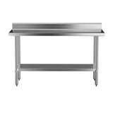 Cefito Stainless Steel Kitchen Bench w/ Splashback 1500x600MM 430 SSKB-430S-59H