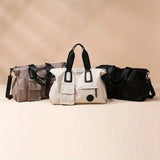 brown Large-capacity travel tote bag, lightweight carry-on luggage with shoulder strap, gym bag, V1232-LXSTB003