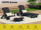 Gardeon Sun Lounge Beach Chair HDPE Adirondack Lounger Patio Outdoor Furniture with Wheels Black FF-LOUNGE-ADHE-BK
