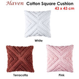 Bianca Haven Pink Cotton Chenille Square Cushion V442-BCA-CUSHION-HAVEN-PINK-SQ