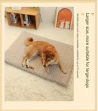 Coffee XXL size Pet Dog Bed Mat - Plush Short Fur Cover with Wave Foam Padding - Washable Removable V888-ELOSUNG50504