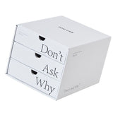 Desk Organizer with Drawer Corrugated Paper 3 Tier Desktop Storage Box for Home Dorm Office White V1294-YM0703-3117230110111