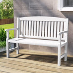 Gardeon Outdoor Garden Bench Wooden 2 Seater Lounge Chair Patio Furniture White ODB-4412W-WH