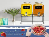 CARLA HOME 2 Pack Glass Drink Dispensers with Juice Pot Stand - 4L V178-36510