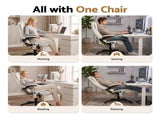 Artiss 8 Point Massage Office Chair Heated Seat Recliner PU White MOC-09M-WH